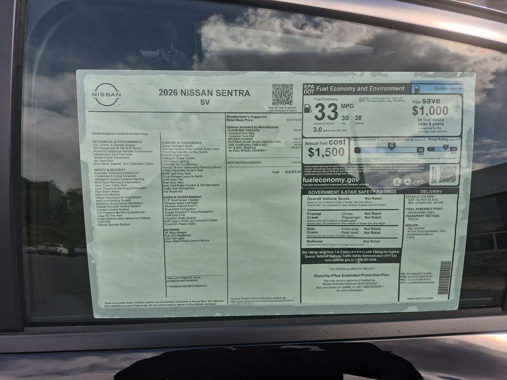 new 2026 Nissan Sentra car, priced at $23,589