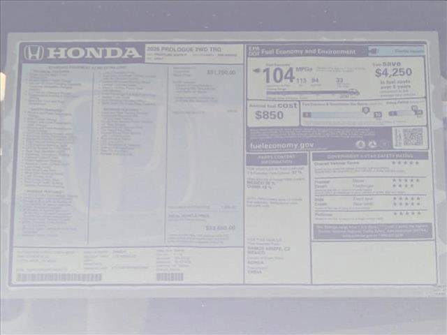 new 2026 Honda Prologue car, priced at $50,118