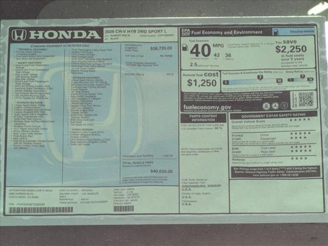 new 2026 Honda CR-V Hybrid car, priced at $38,776