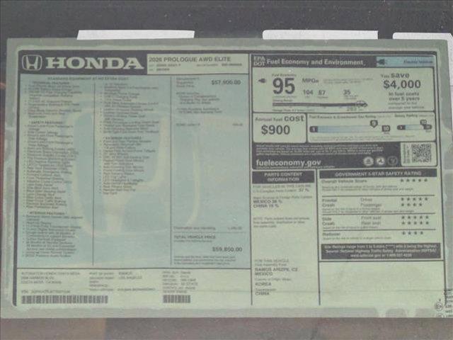 new 2026 Honda Prologue car, priced at $55,606