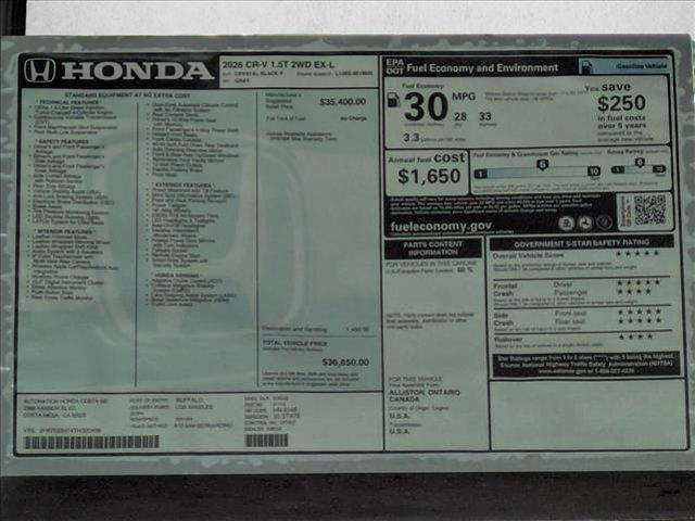 new 2026 Honda CR-V car, priced at $35,177