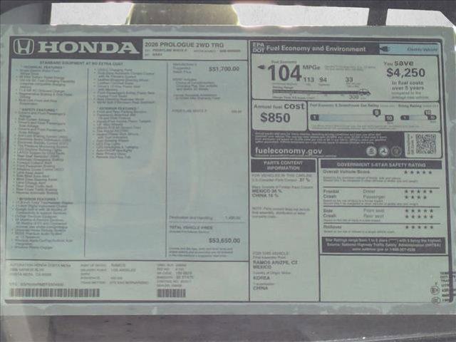 new 2026 Honda Prologue car, priced at $49,879