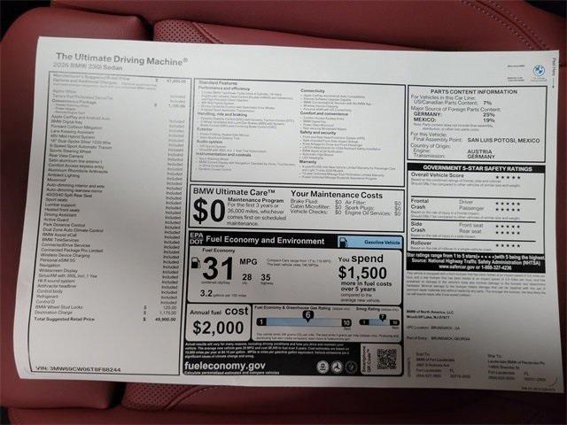 new 2026 BMW 330 car, priced at $49,900