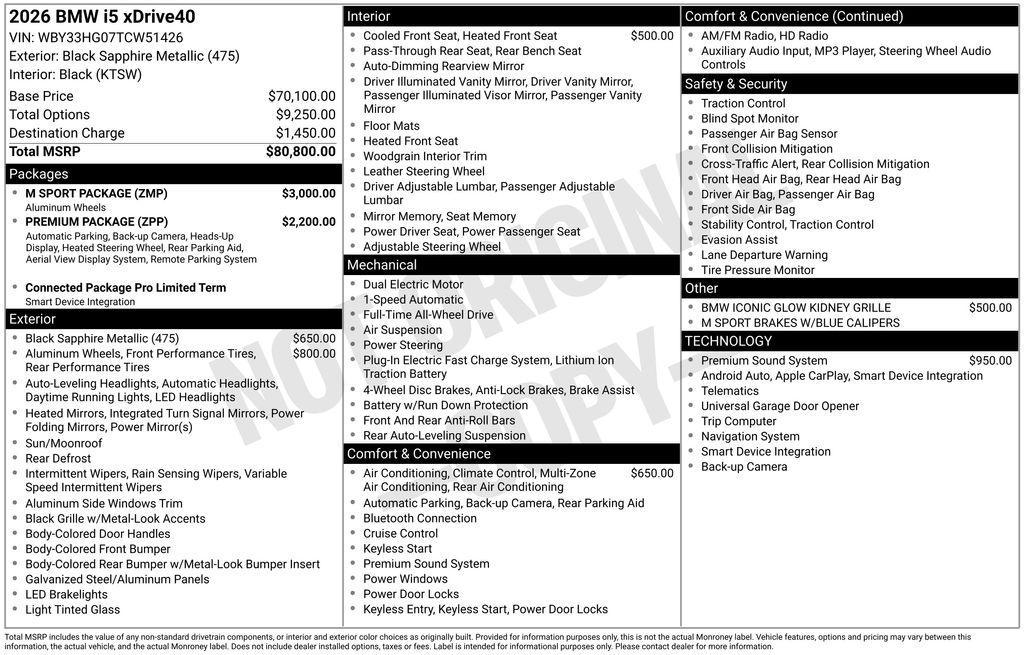used 2026 BMW i5 car, priced at $76,269