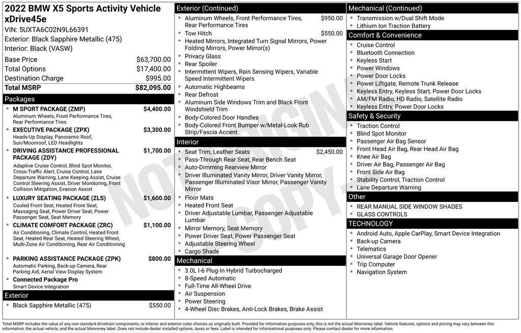 used 2022 BMW X5 PHEV car, priced at $47,995