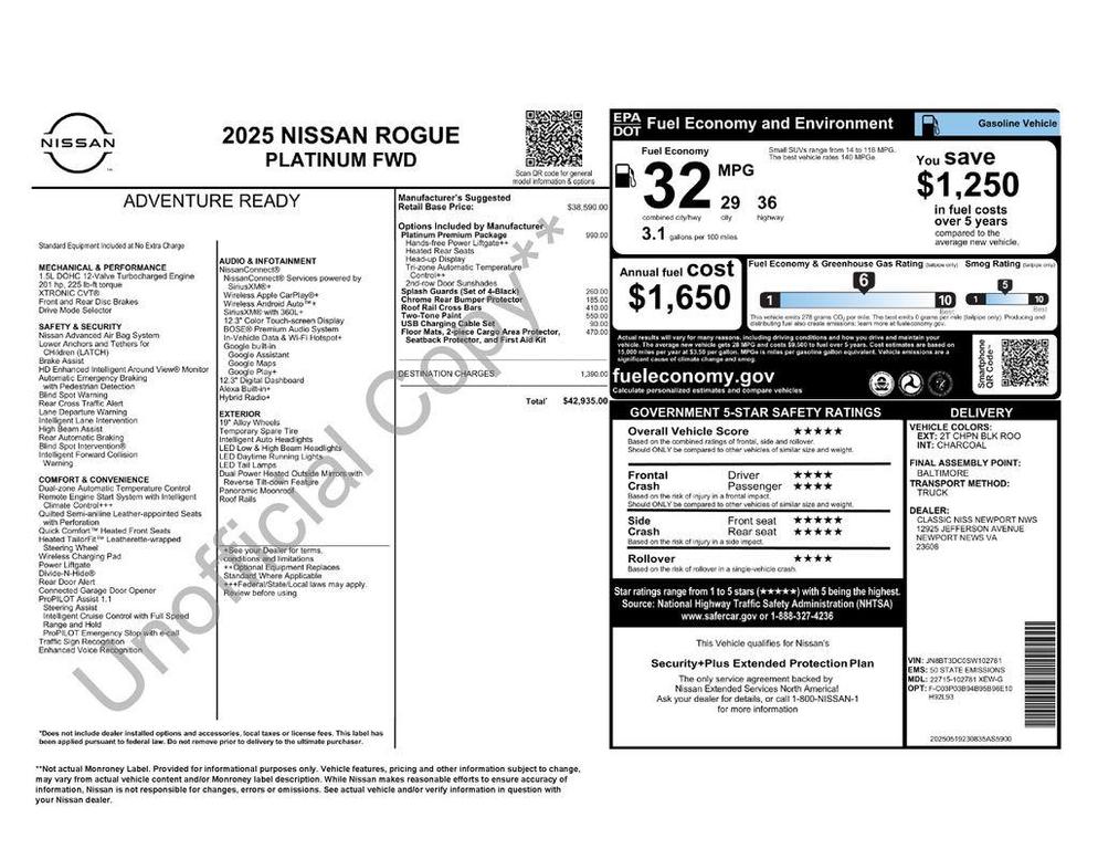 used 2025 Nissan Rogue car, priced at $33,249