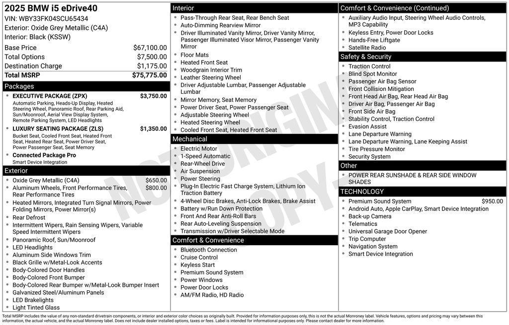 used 2025 BMW i5 car, priced at $68,195