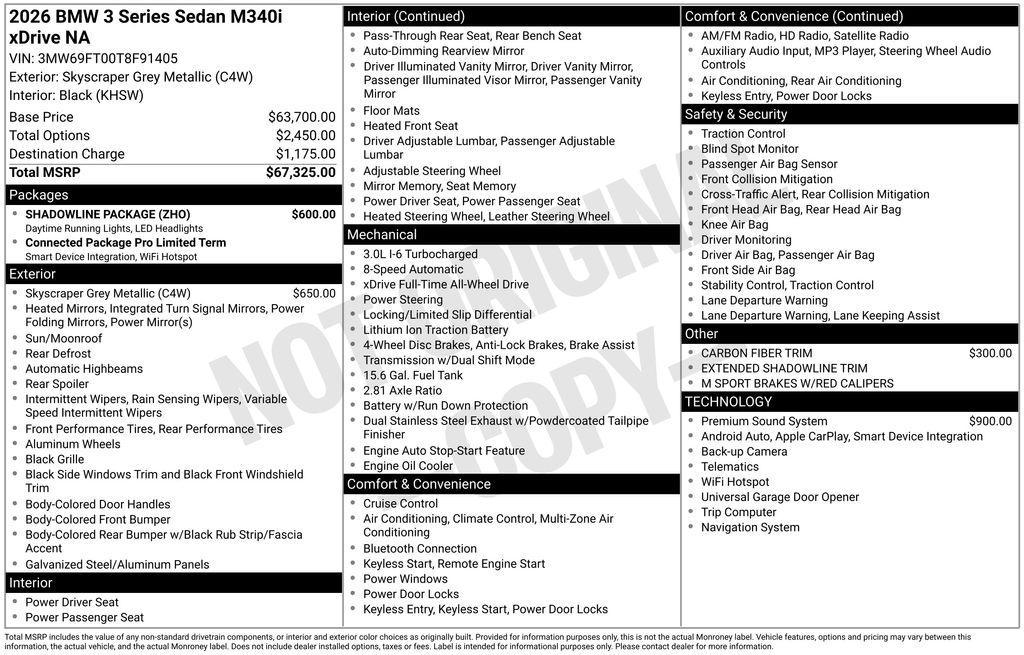 used 2026 BMW M340 car, priced at $65,642
