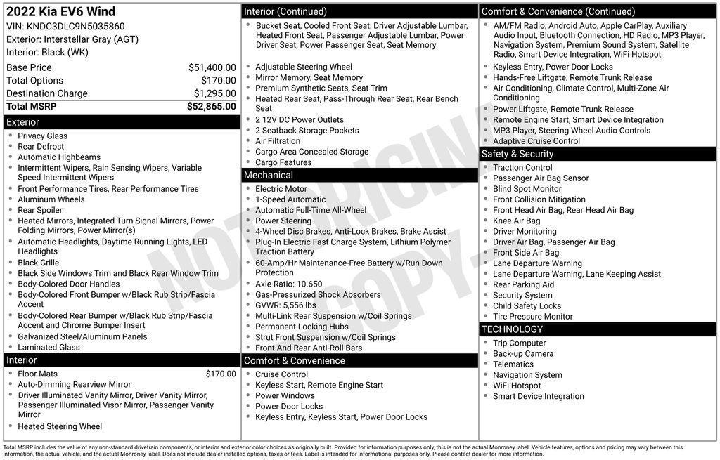 used 2022 Kia EV6 car, priced at $22,495