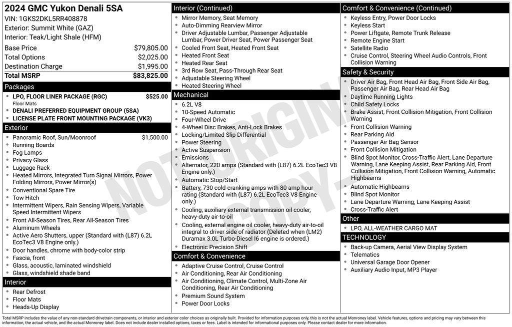 used 2024 GMC Yukon car, priced at $74,249