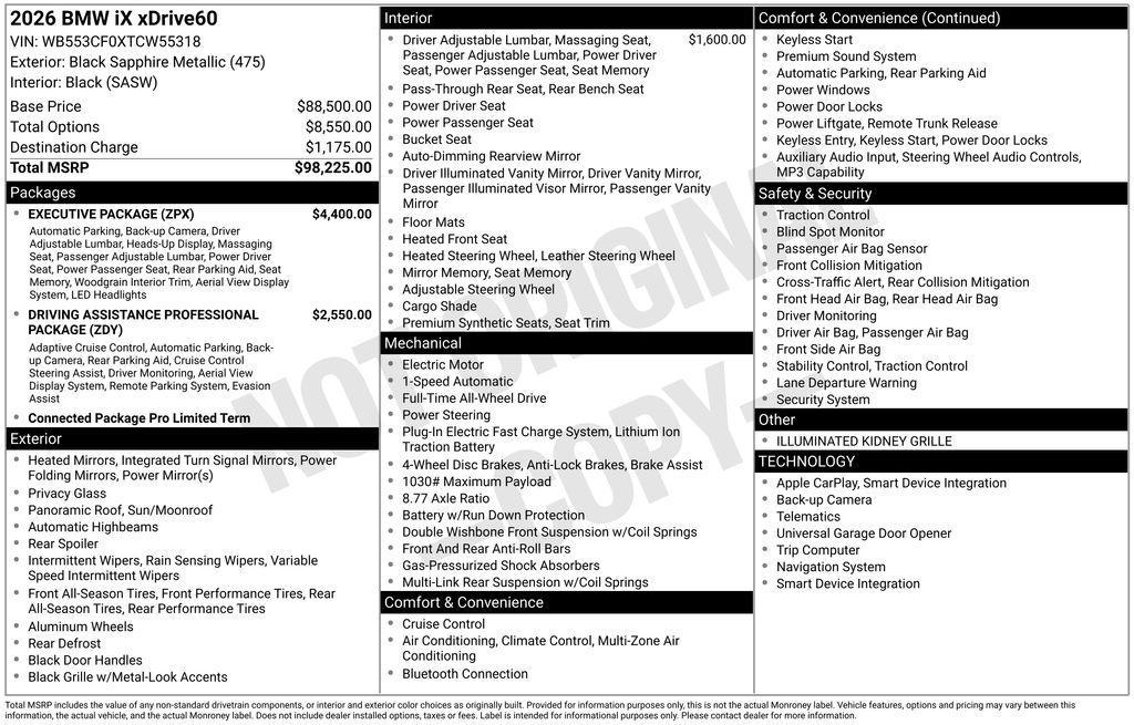 used 2026 BMW iX car, priced at $97,020