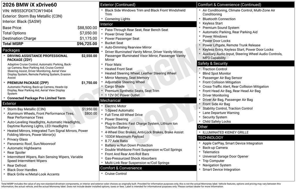 used 2026 BMW iX car, priced at $97,170