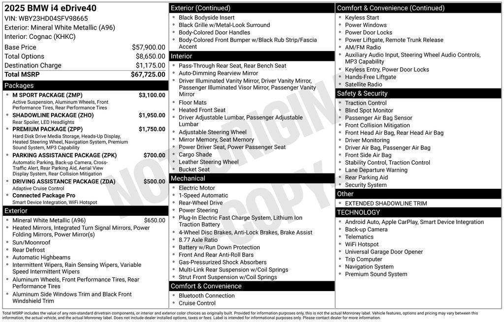used 2025 BMW i4 Gran Coupe car, priced at $66,969