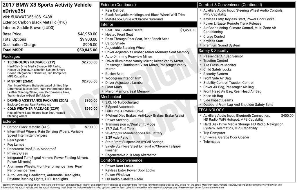 used 2017 BMW X3 car, priced at $19,249