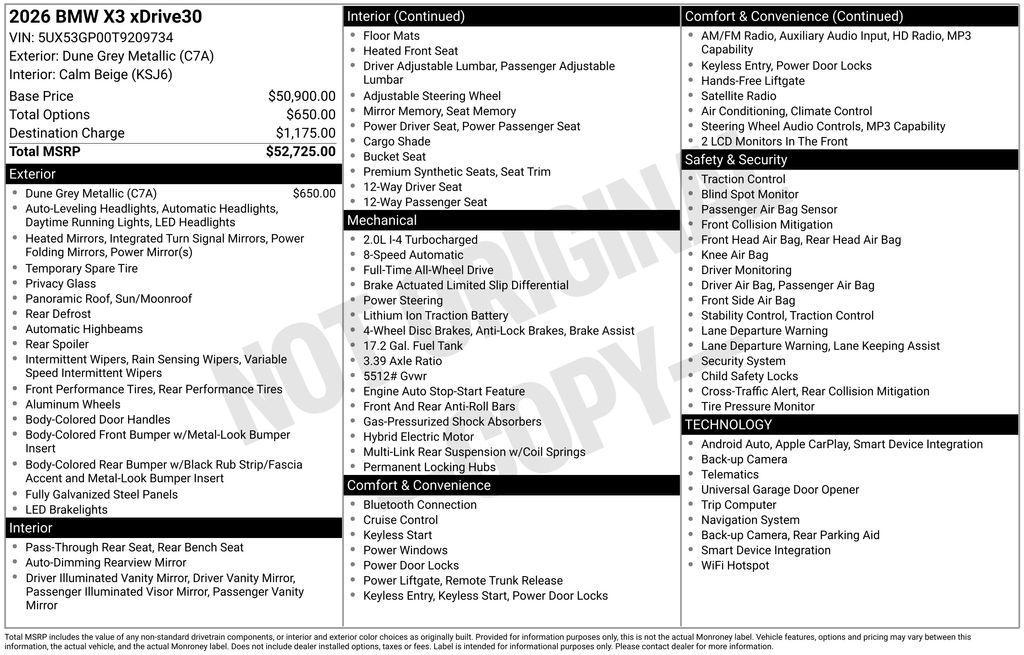 used 2026 BMW X3 car, priced at $55,330