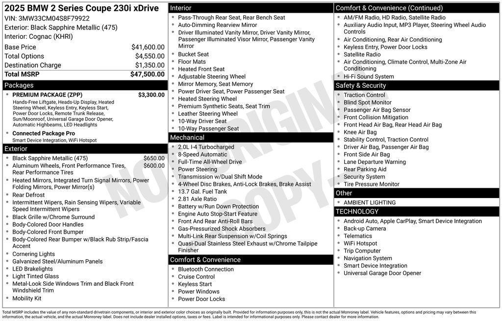 used 2025 BMW 230 car, priced at $49,290