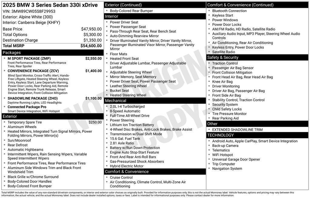 used 2025 BMW 330 car, priced at $51,264