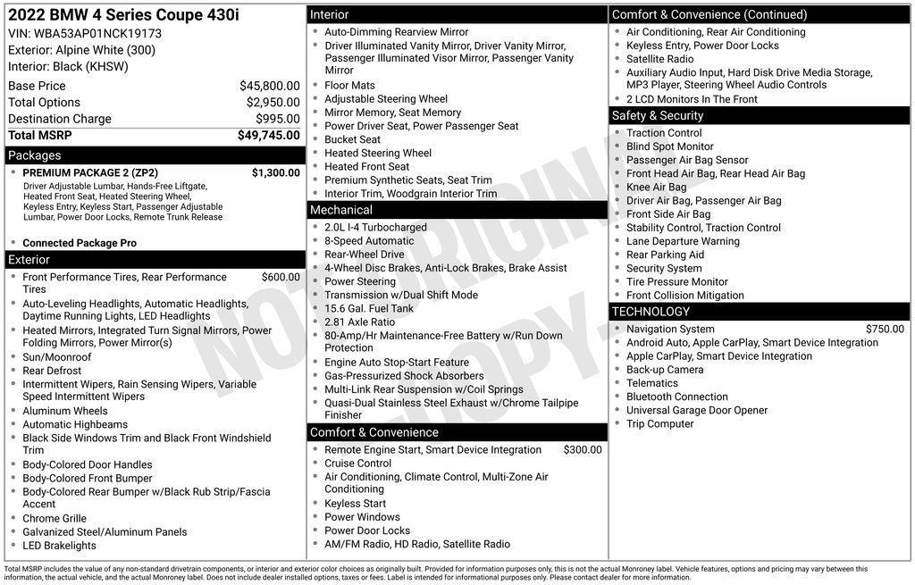 used 2022 BMW 430 car, priced at $30,749
