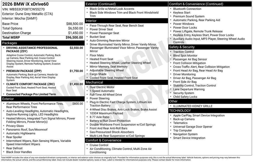 used 2026 BMW iX car, priced at $96,620