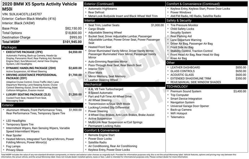 used 2020 BMW X5 car, priced at $39,995