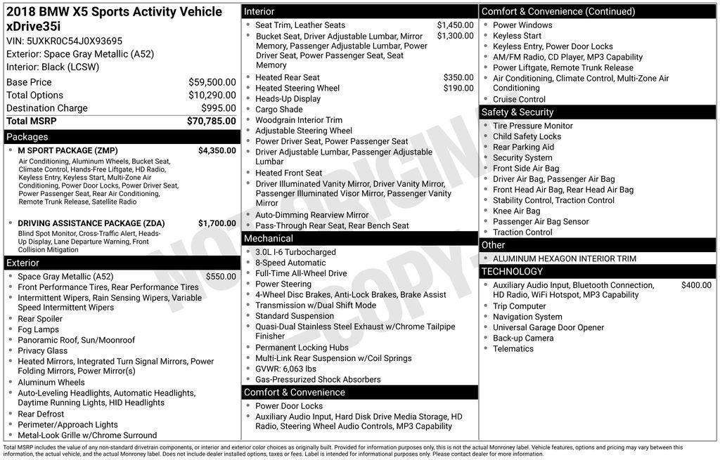 used 2018 BMW X5 car, priced at $19,495