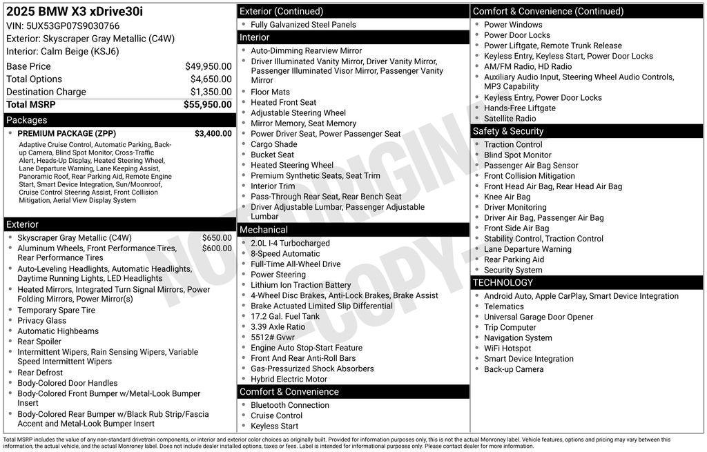 used 2025 BMW X3 car, priced at $48,249