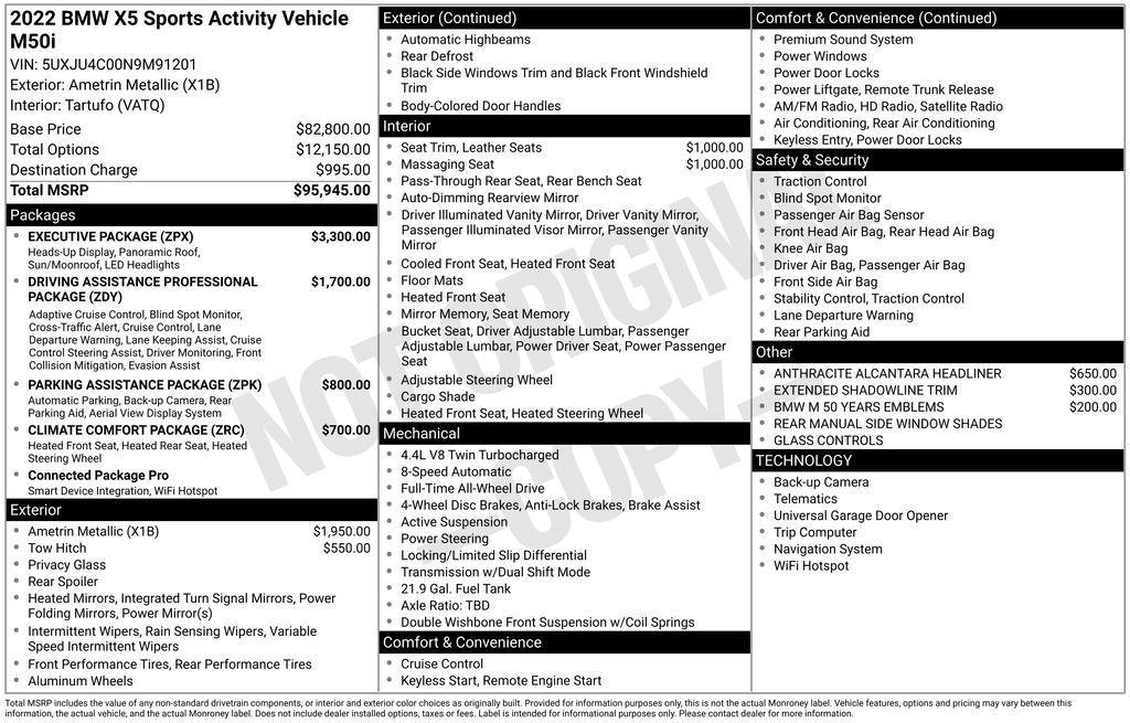 used 2022 BMW X5 car, priced at $55,995
