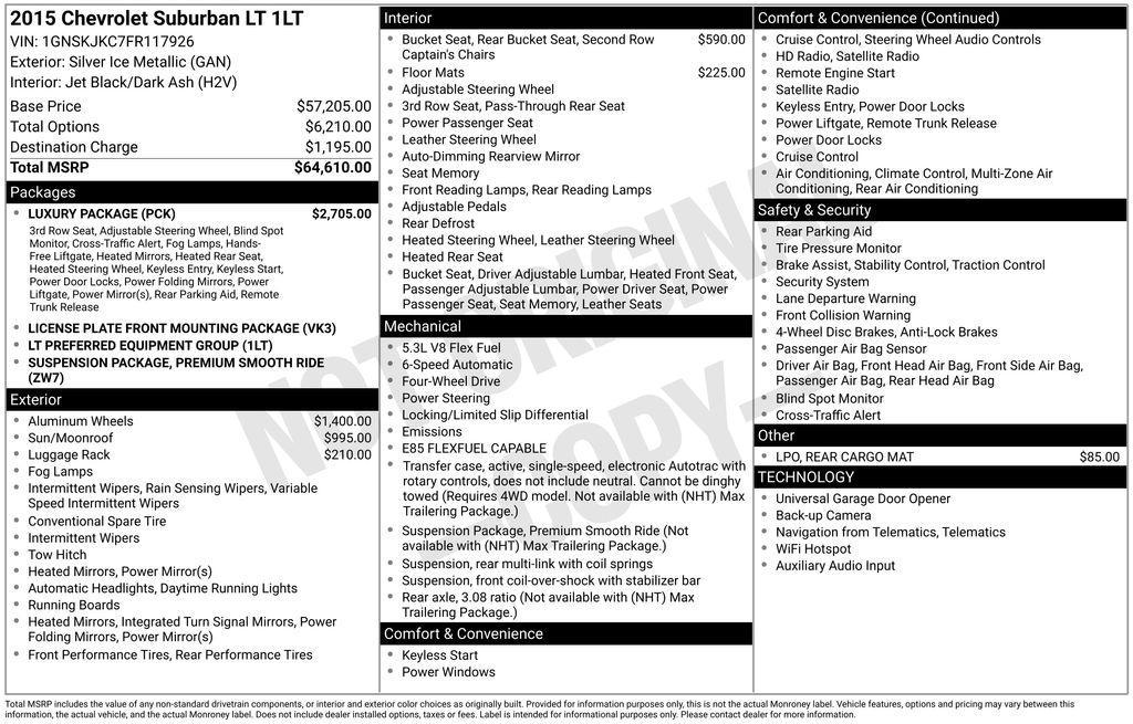 used 2015 Chevrolet Suburban car, priced at $14,995