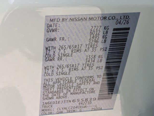 new 2026 Nissan Frontier car, priced at $39,040