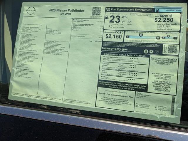 new 2026 Nissan Pathfinder car, priced at $38,260