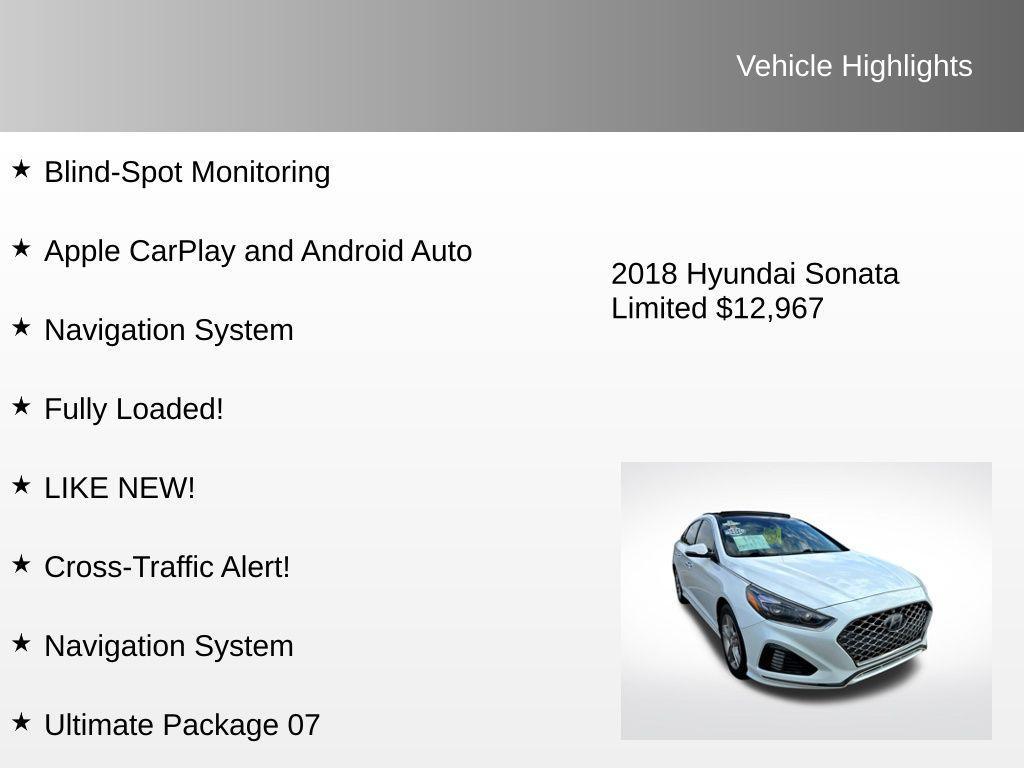 used 2018 Hyundai Sonata car, priced at $12,967
