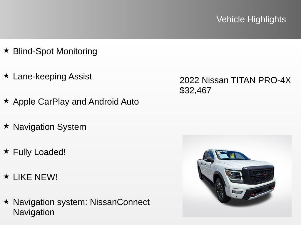 used 2022 Nissan Titan car, priced at $32,467