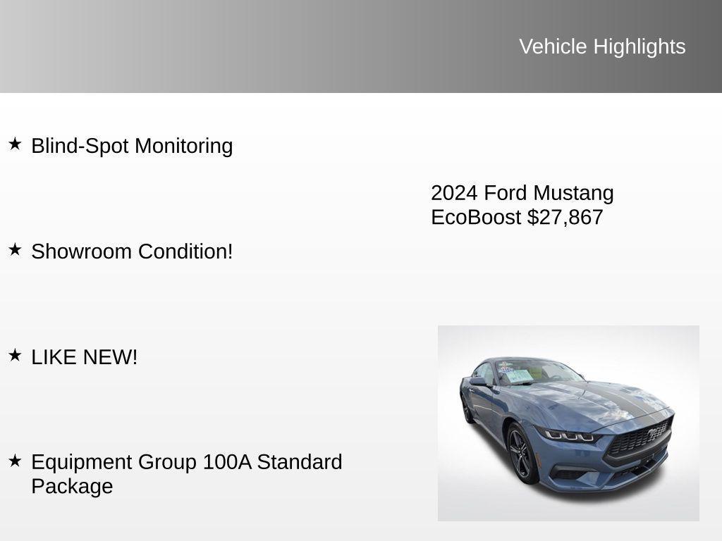 used 2024 Ford Mustang car, priced at $27,867