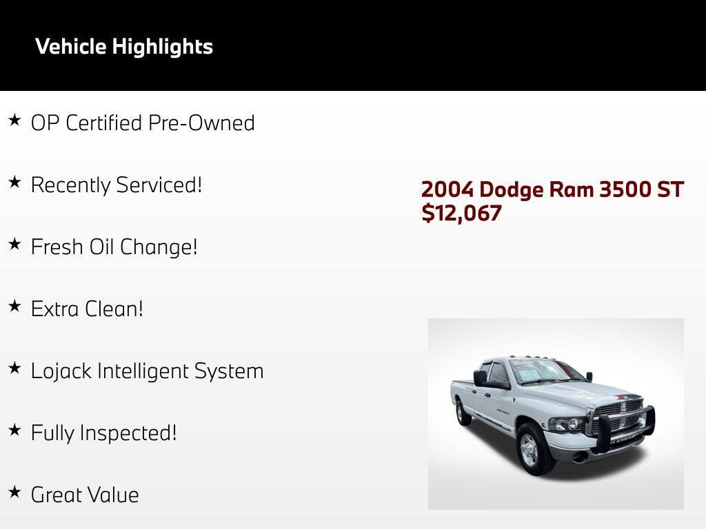 used 2004 Dodge Ram 3500 car, priced at $12,067