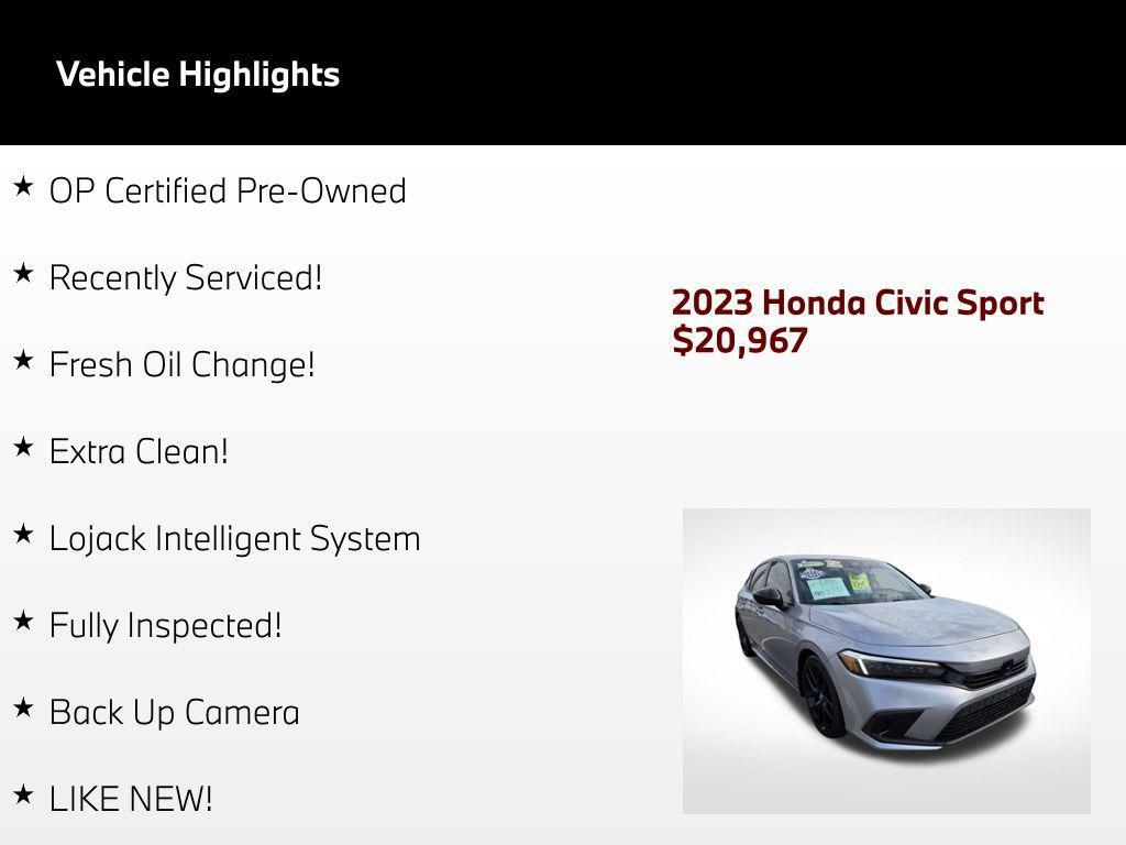 used 2023 Honda Civic car, priced at $20,967