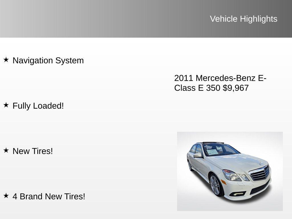used 2011 Mercedes-Benz E-Class car, priced at $9,967
