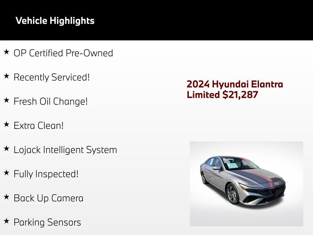 used 2024 Hyundai Elantra car, priced at $21,287
