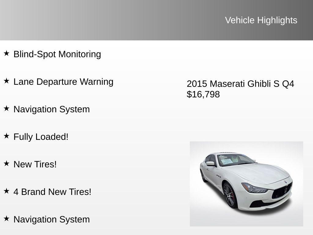 used 2015 Maserati Ghibli car, priced at $16,798
