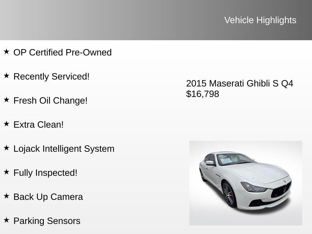 used 2015 Maserati Ghibli car, priced at $16,798