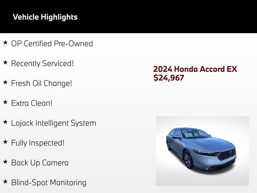 used 2024 Honda Accord car, priced at $24,967