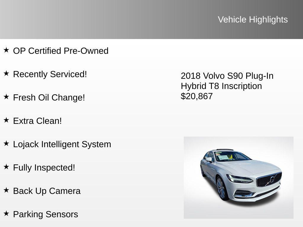 used 2018 Volvo S90 car, priced at $20,867