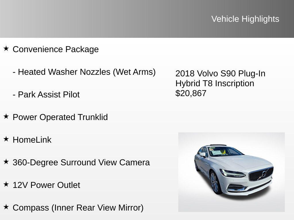 used 2018 Volvo S90 car, priced at $20,867