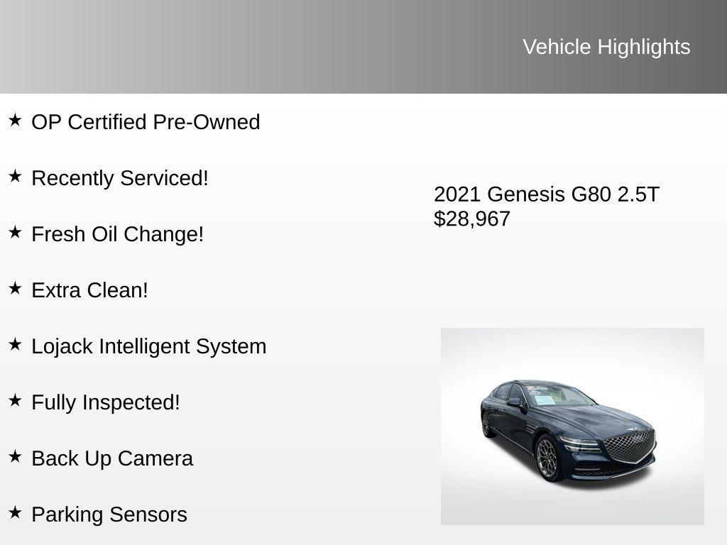 used 2021 Genesis G80 car, priced at $28,967