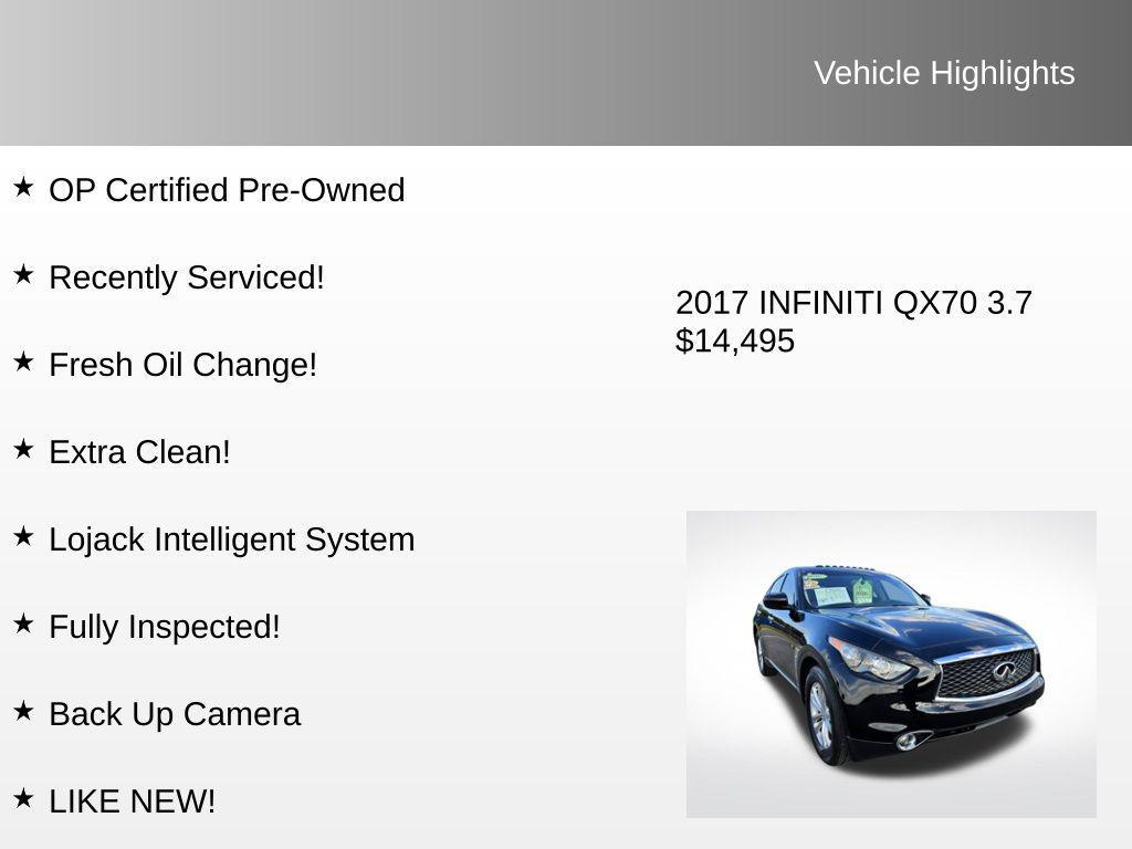 used 2017 INFINITI QX70 car, priced at $14,495