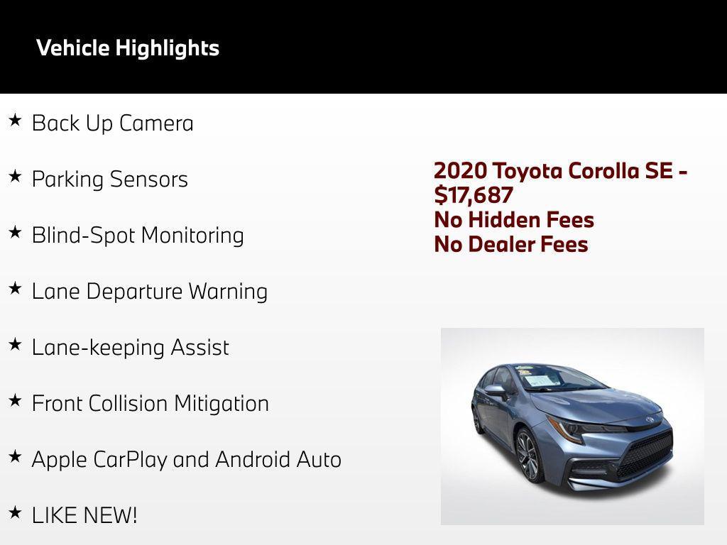 used 2020 Toyota Corolla car, priced at $17,687