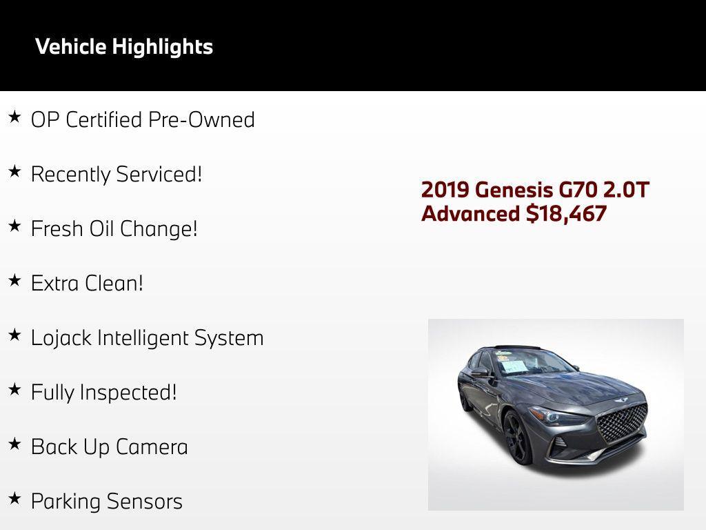 used 2019 Genesis G70 car, priced at $18,467