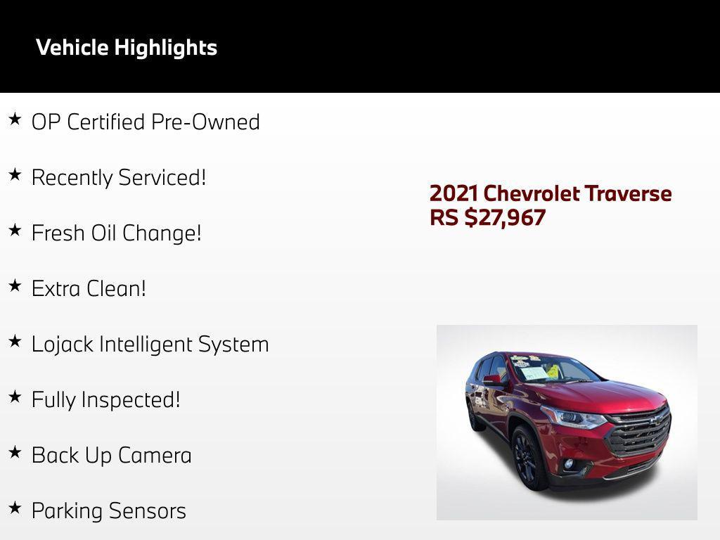 used 2021 Chevrolet Traverse car, priced at $27,967