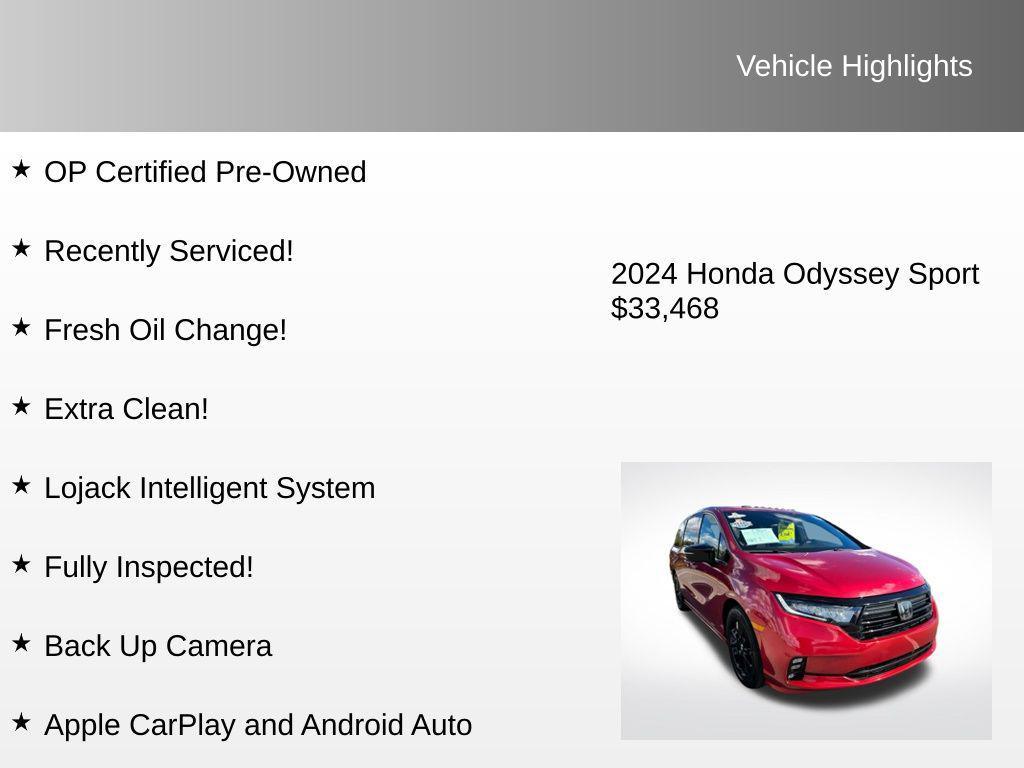 used 2024 Honda Odyssey car, priced at $33,468