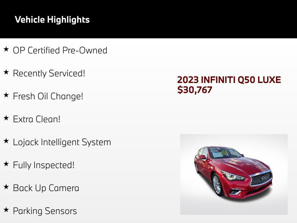 used 2023 INFINITI Q50 car, priced at $30,767