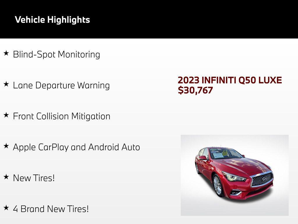 used 2023 INFINITI Q50 car, priced at $30,767